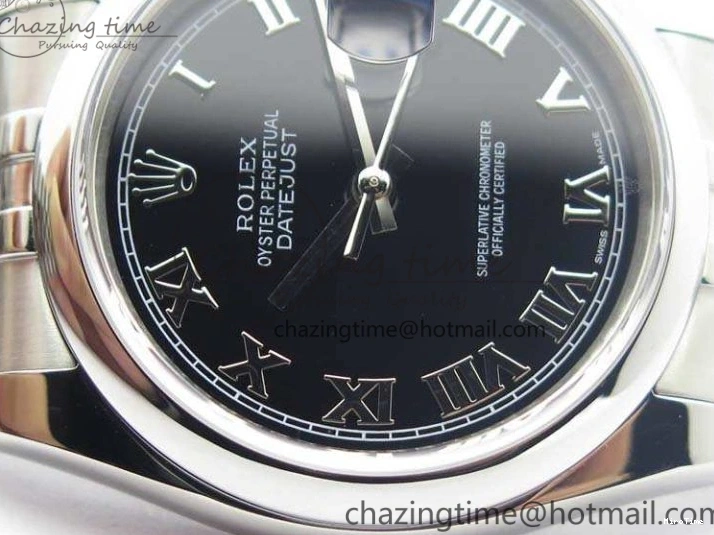 MiroTime 0223 DateJust 36mm SS 116200 ARF 1:1 Best Edition Black Roman Dial On 904L SS Jubilee Bracelet SA FlexibleFit 3519